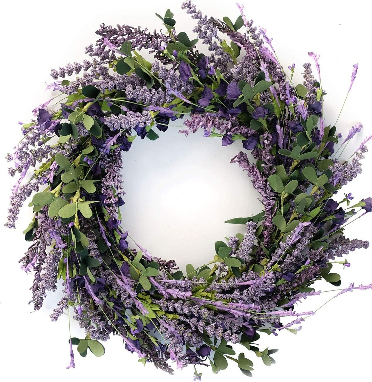 20" Lavender Wreath – All-Season Greenery Wreath for Front Door & Home Décor